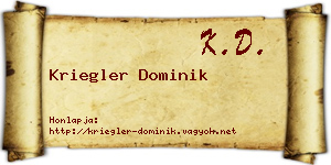 Kriegler Dominik névjegykártya