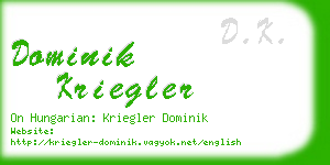 dominik kriegler business card